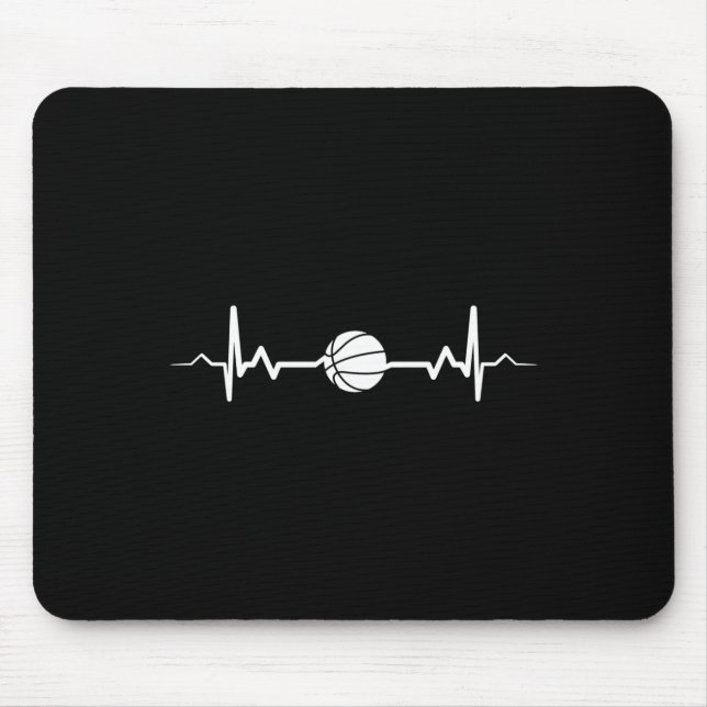 Basketball Herzschlag Geschenkidee 1 Mousepad (Vorne)