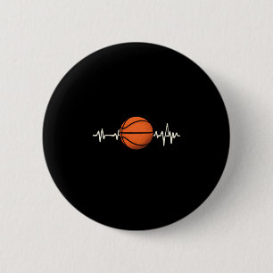 Basketball-Herzschlag - Liebe für das T-Shirt 1 Button