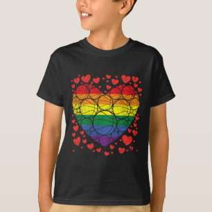 Basketball Herzstück Gay Retro Flag LGBT-Q Playa T-Shirt