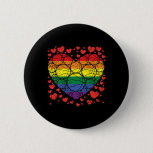 Basketball Herzstück Gay Retro Pride Flag Lgbt q P Button