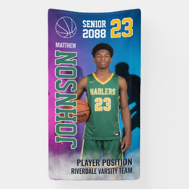 Basketball High School Senior Night Sports Display Banner (Vertikal)