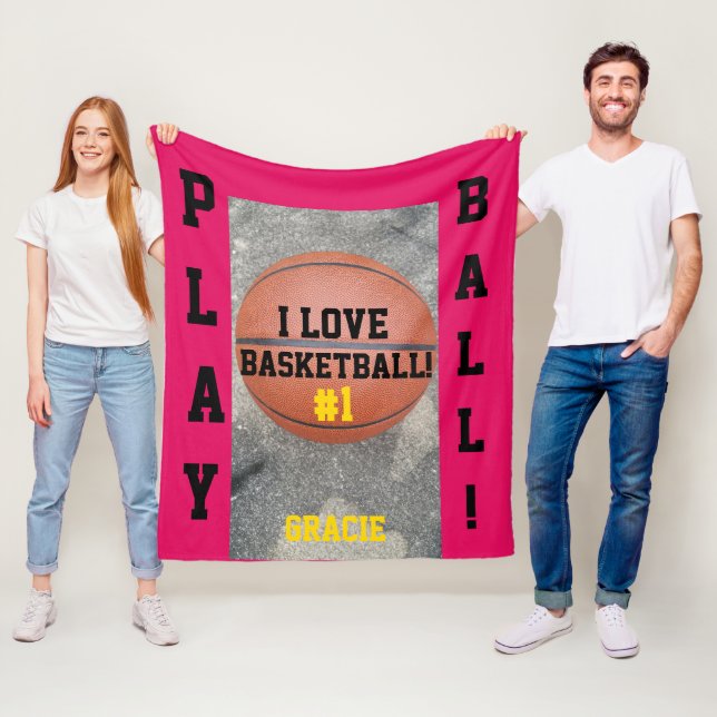 Basketball Himbeer Name  Fleecedecke (Beispiel)