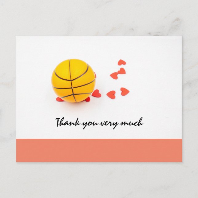 Basketball Hochzeit mit Liebe Rote Herzen Postkarte (Vorderseite)