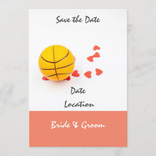 Basketball-Hochzeit mit lieben roten Herzen Einladung