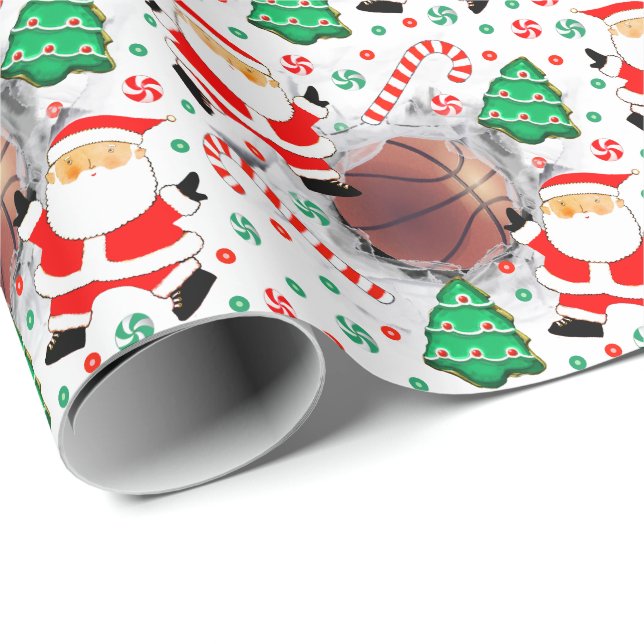 Basketball Holiday Geschenk Geschenkpapier (Rolleneckpunkt)