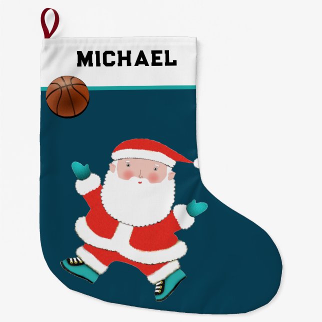 Basketball Holiday Geschenke Große Weihnachtszeit  Großer Weihnachtsstrumpf (Vorderseite)