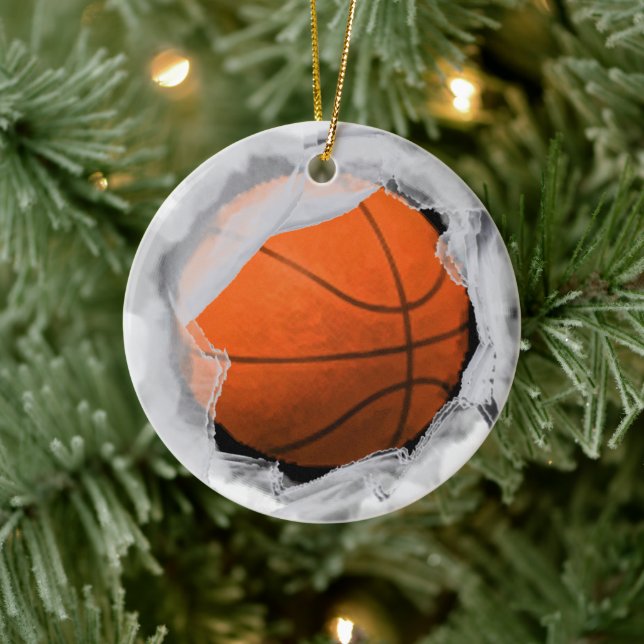 Basketball Holiday Keepake Keramik Ornament (Baum)