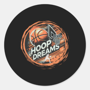 Basketball Hoop Dreams Aktiv Runder Aufkleber