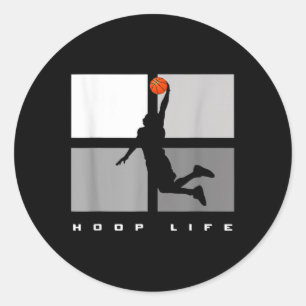 Basketball Hoop Life Men Boys Spaß Basketball Play Runder Aufkleber