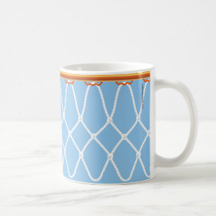 Basketball Hoop Net_on blau Kaffeetasse