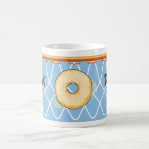 Basketball Hoop Net_on blue_Donut Dunk It! Kaffeetasse