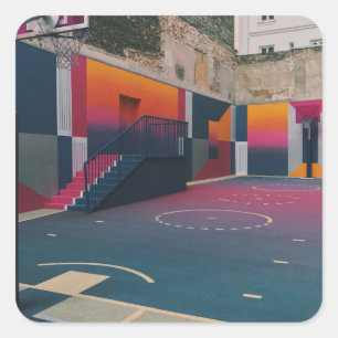 Basketball Hoop Quadratischer Aufkleber