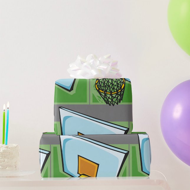 Basketball Hoop Sportuntergrund und Netz Geschenkpapier (Von Creator hochgeladen)