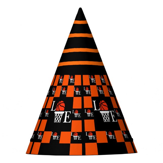 Basketball Hoops, Basketball Player Birthday Partyhütchen (Vorderseite)