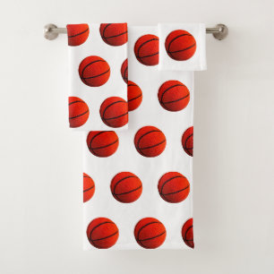 Basketball Hoops Orange Black Basketballs 4 Schott Badhandtuch Set