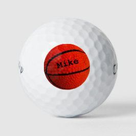 Basketball Hoops Orange Black Custom Golf Bälle