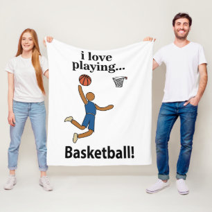 Basketball I Liebe Basketball spielen Fleecedecke