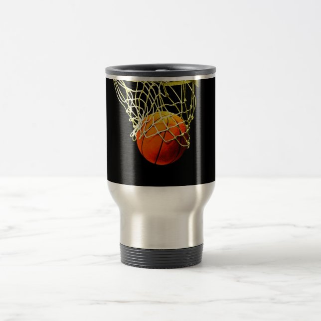 Basketball I Liebe Ihr Name Reisebecher (Mittel)