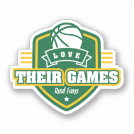 Basketball I Liebe mit vielen Teamfarben Aufkleber