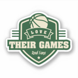 Basketball I Liebe mit vielen Teamfarben Aufkleber