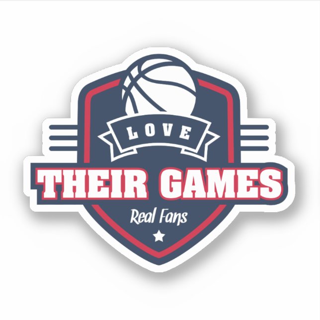 Basketball I Liebe mit vielen Teamfarben Aufkleber (Vorderseite)