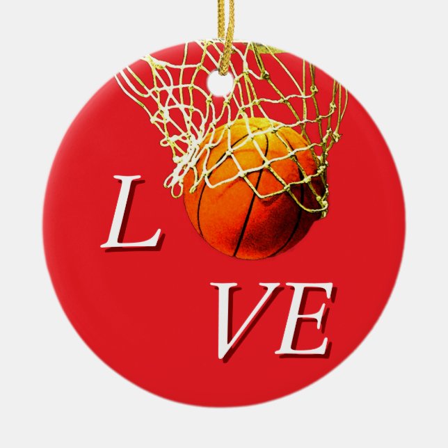 Basketball I Love Keramik Ornament (Vorne)