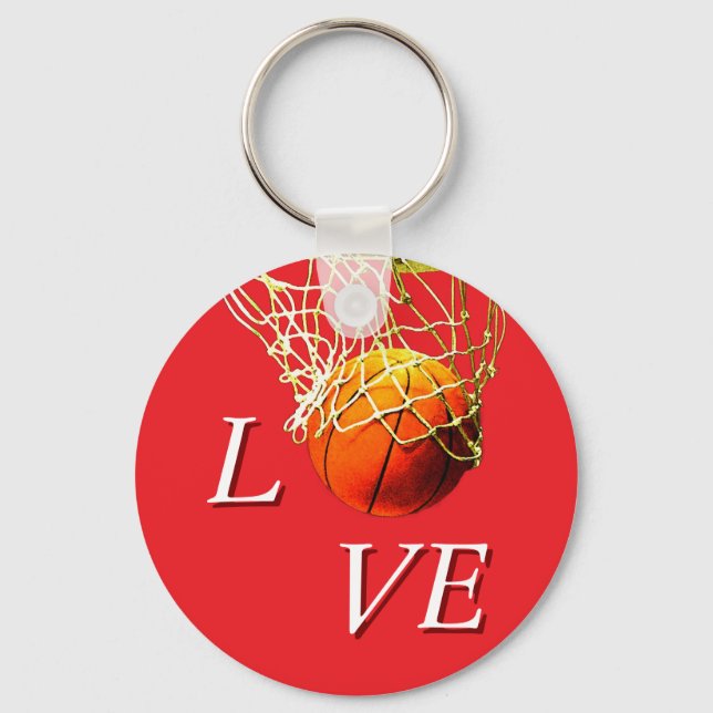 Basketball I Love Schlüsselanhänger (Vorderseite)
