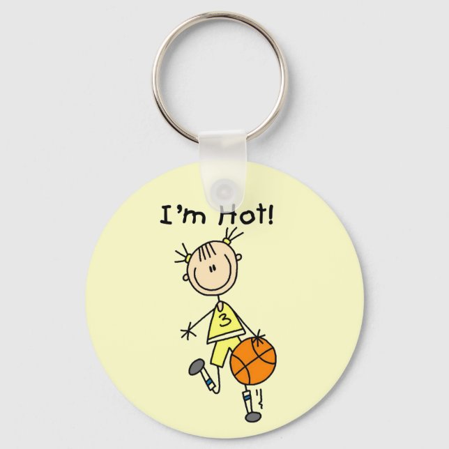 Basketball Ich bin heiße T - Shirt und Geschenke Schlüsselanhänger (Vorderseite)