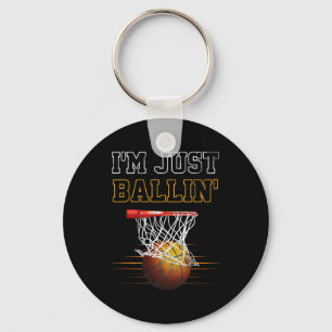 Basketball Ich bin nur Ballin'Coach Team Prou Schlüsselanhänger
