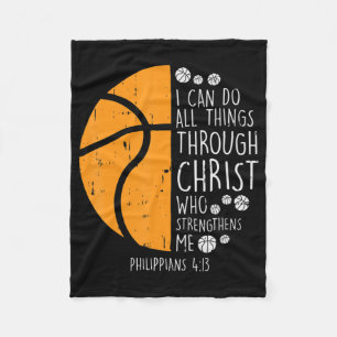 Basketball Ich kann Dinge tun Bibel Verse Gott Jes Fleecedecke