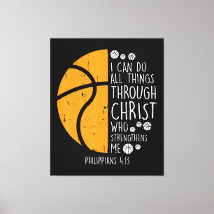 Basketball Ich kann Dinge tun Bibel Verse Gott Jes Leinwanddruck