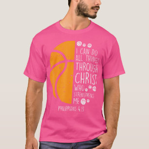 Basketball Ich kann Dinge tun Bibel Verse Gott Jes T-Shirt