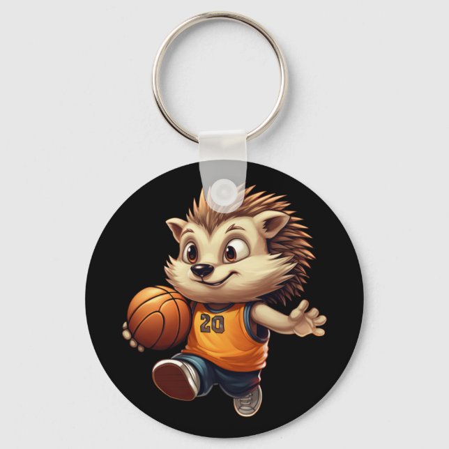 Basketball-Igel 1 Schlüsselanhänger (Vorderseite)