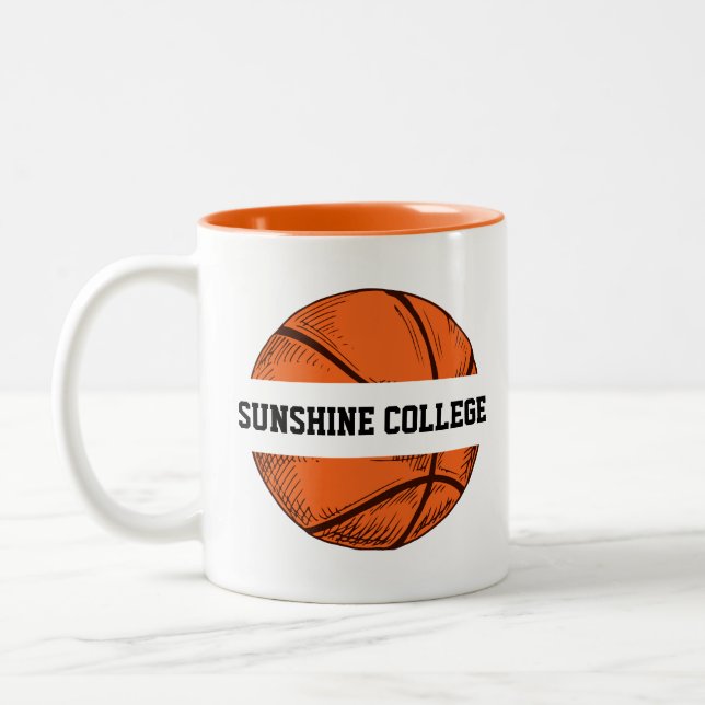 Basketball Ihr Lieblingsteam Zweifarbige Tasse (Links)