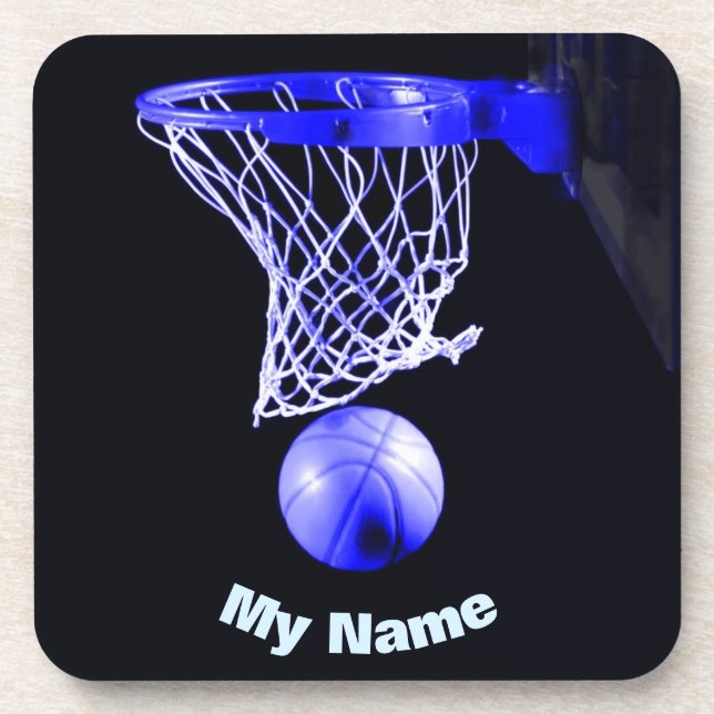Basketball Ihr Name Getränkeuntersetzer (Vorderseite)