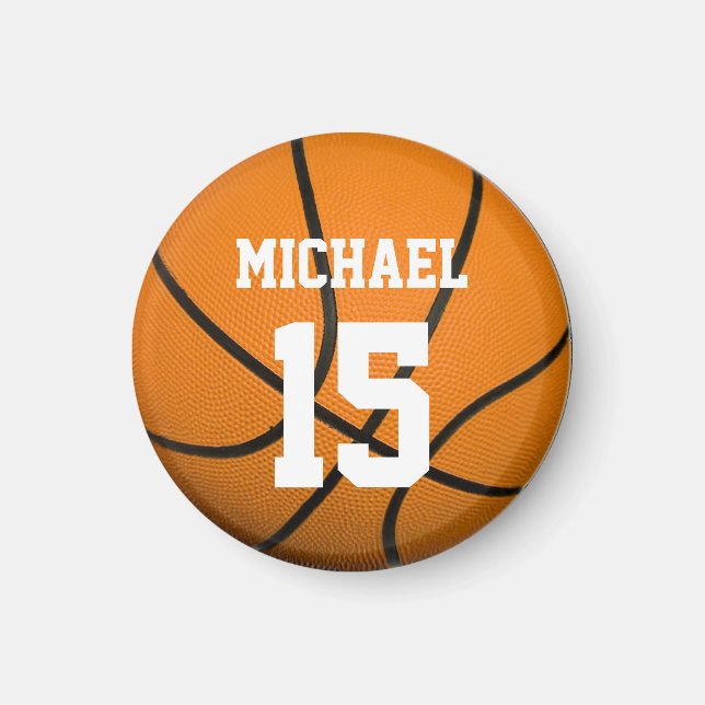 Basketball Ihr Name individuell einstellbar Magnet (Vorne)