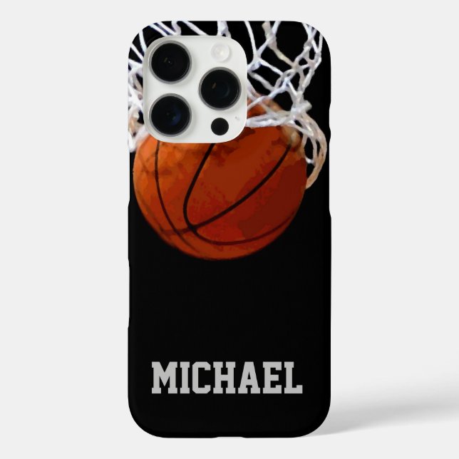 Basketball Ihr Name iPhone 16 Pro Hülle (Rückseite)