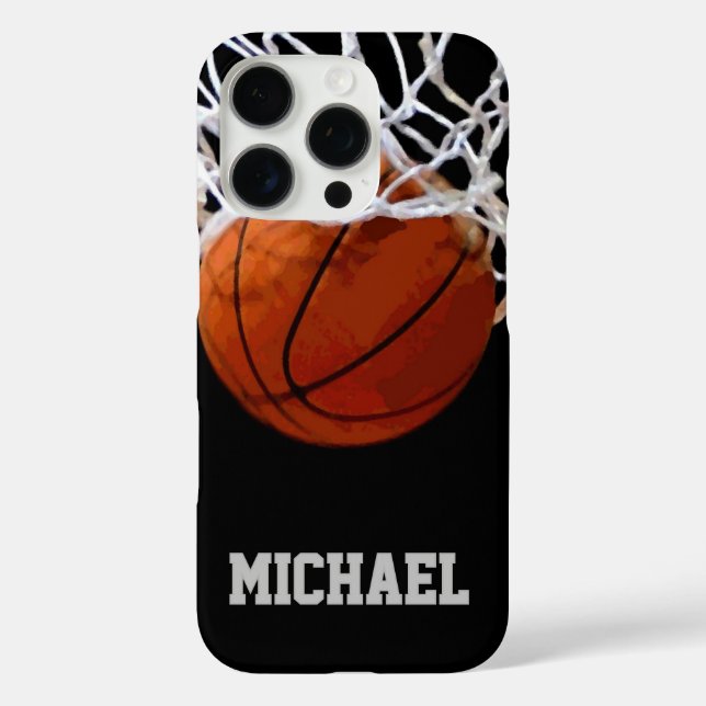 Basketball Ihr Name iPhone 16 Pro Hülle (Rückseite)
