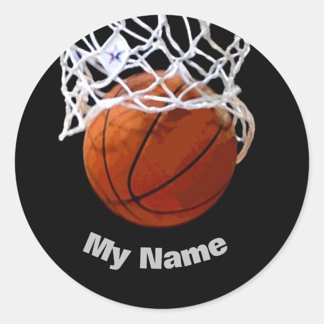 Basketball - Ihr Name ist individuell Runder Aufkleber (Vorderseite)