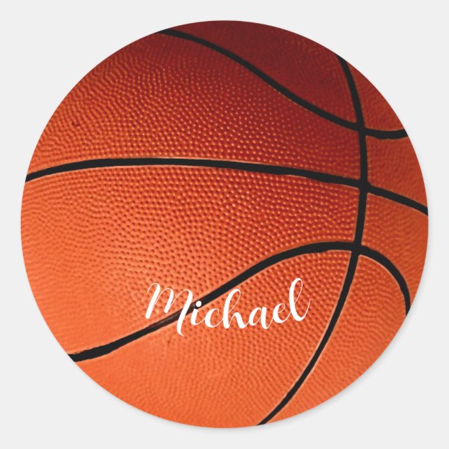 Basketball - Ihr Name ist individuell Runder Aufkleber (Vorderseite)