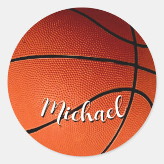 Basketball - Ihr Name ist individuell Runder Aufkleber