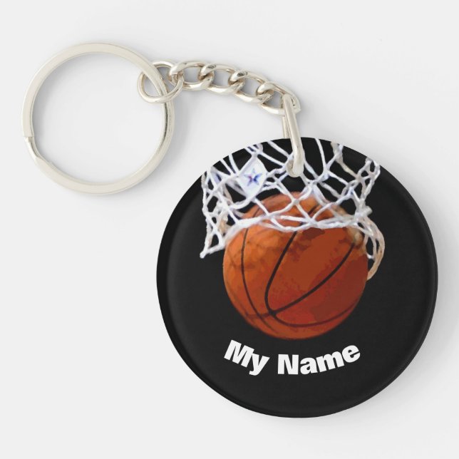 Basketball - Ihr Name ist individuell Schlüsselanhänger (Vorderseite)