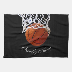 Basketball Ihr Name Kalligrafie-Skript Geschirrtuch