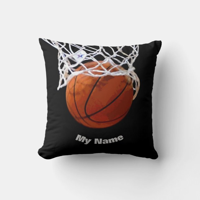 Basketball Ihr Name Kissen (Vorderseite)