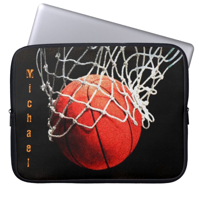 Basketball Ihr Name Laptopschutzhülle (Vorderseite)