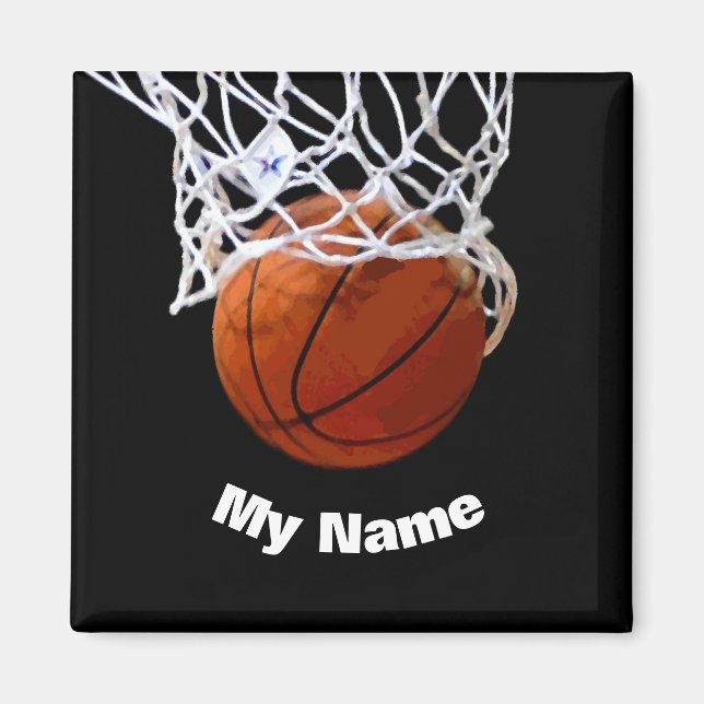 Basketball Ihr Name Magnet (Vorne)