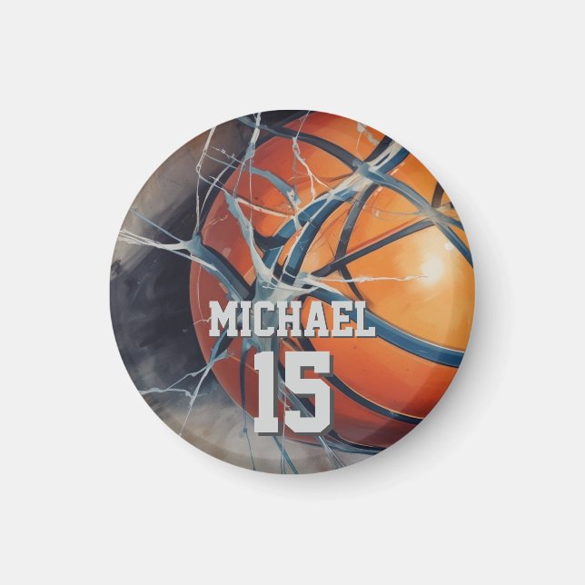 Basketball Ihr Name Magnet (Vorne)