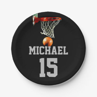 Basketball Ihr Name Pappteller