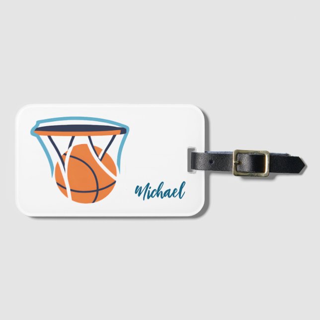 Basketball Ihr Name Persönlich Gepäckanhänger (Vorderseite (Horizontal))