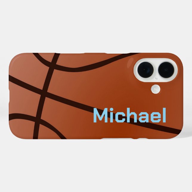 Basketball Ihr Name Persönliche Daten iPhone 16 Hülle (Rückseite (Horizontal))